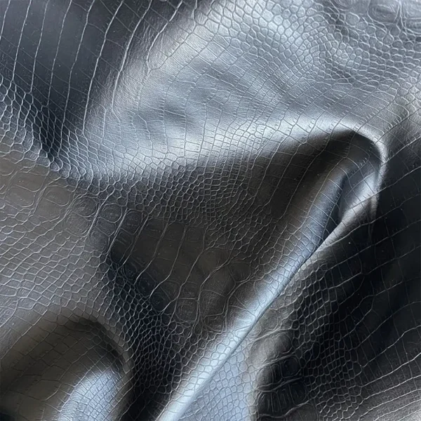 Custom crocodile Embossed PU Synthetic Leather Faux Leather Clothing Leather Fabric - Image 2