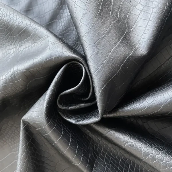 Custom crocodile Embossed PU Synthetic Leather Faux Leather Clothing Leather Fabric - Image 3