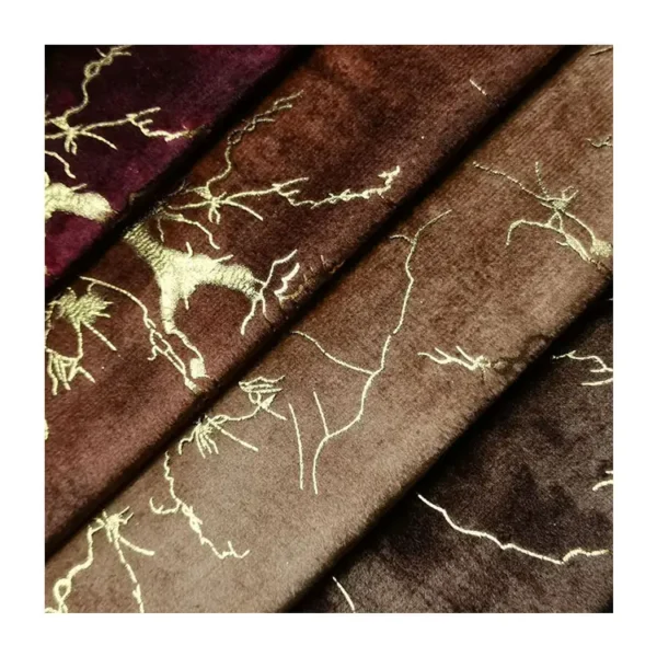 Gold Blocking Velvet Fabric Upholstery Velvet Sofa Cloth Holland Velvet Fabric for Sofa Fabrics - Image 2