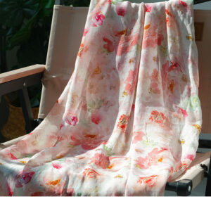 Flowers Pure Silk Eco Friendly High Quality Digital Printing Italia Crinkle Chiffon Fabrics for Clothing