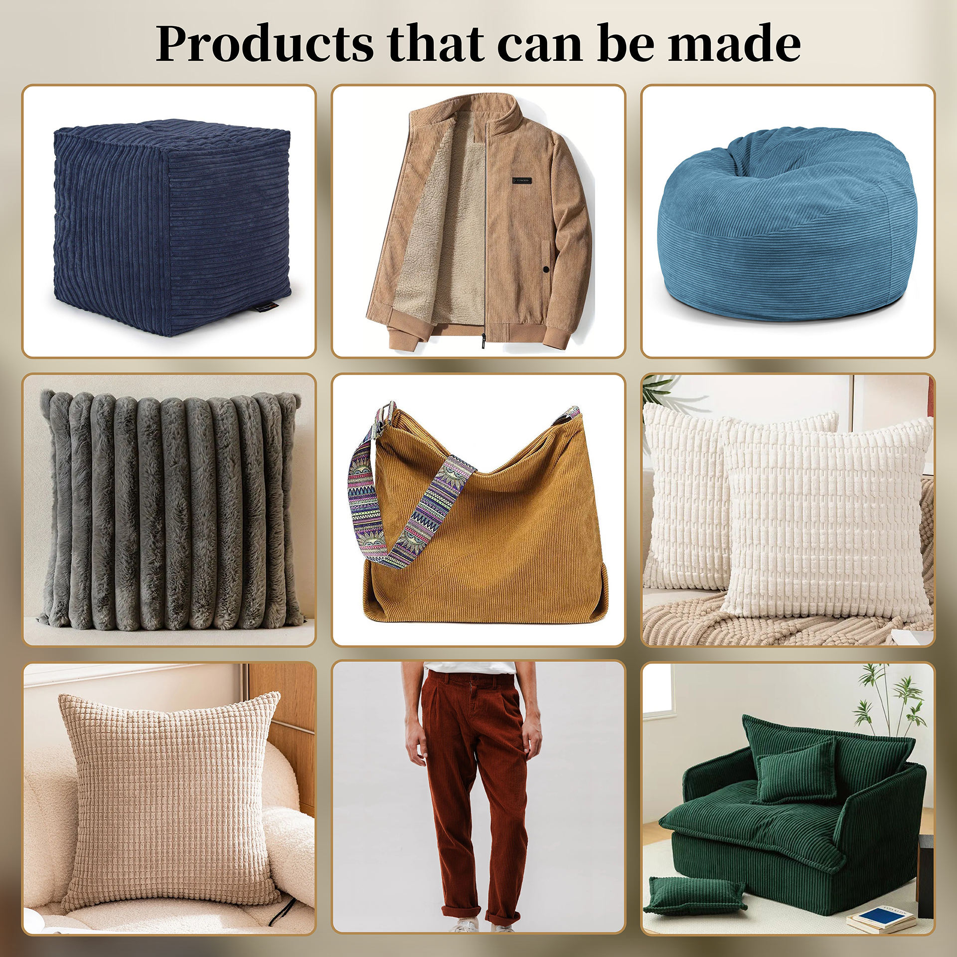 Customized Color Polyester Waterproof Micro Soft Corduroy Fabric for Clothing Pants Jackets Garment - Image 2