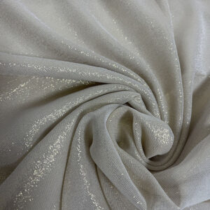 Gold Silk Georgette Chiffon Fabric With Metal Fiber 55inch Width